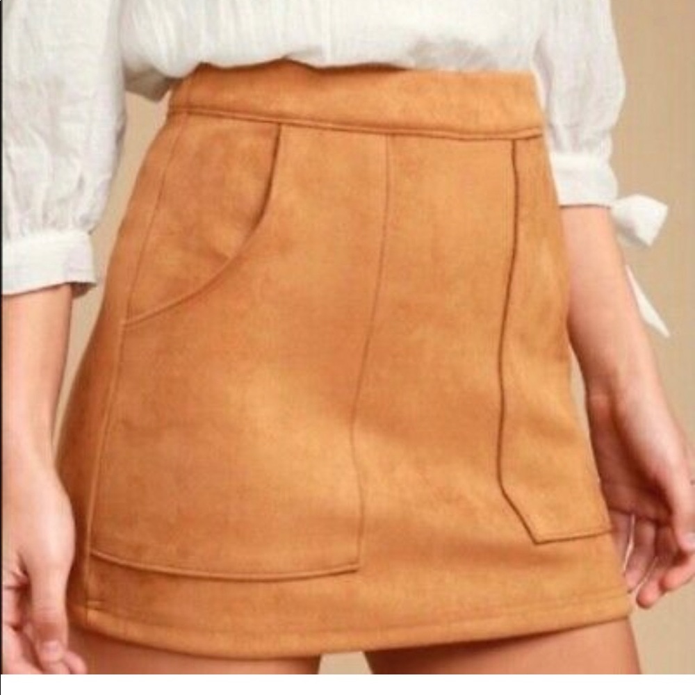 Brown suede skirt